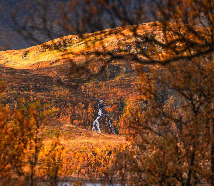Hidden waterfall on Senja Island